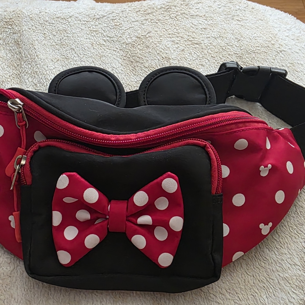 Polka Dot Waist Bag - Red and Black